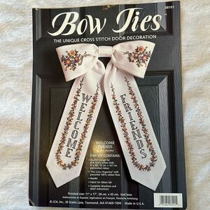 Counted Cross Stitch Kit Welcome Friends Bow Door Vintage Craft DIY